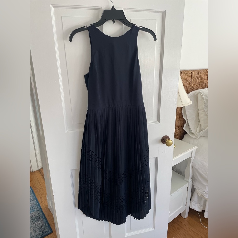 NWT banana republic navy dress- elegant with a-line skirt, tie at back